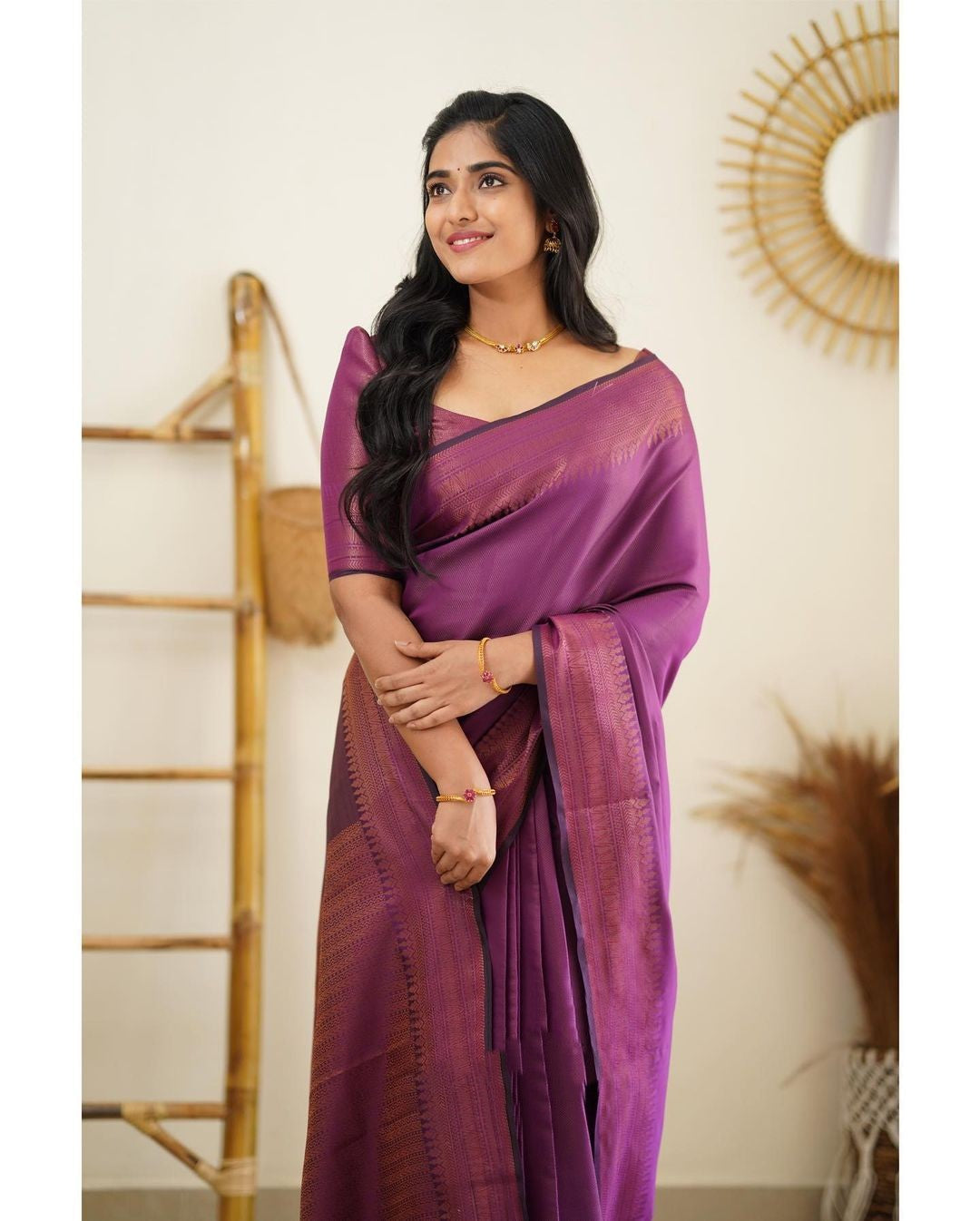 Seraglio Purple Soft Silk Saree With Sonorous Blouse Piece