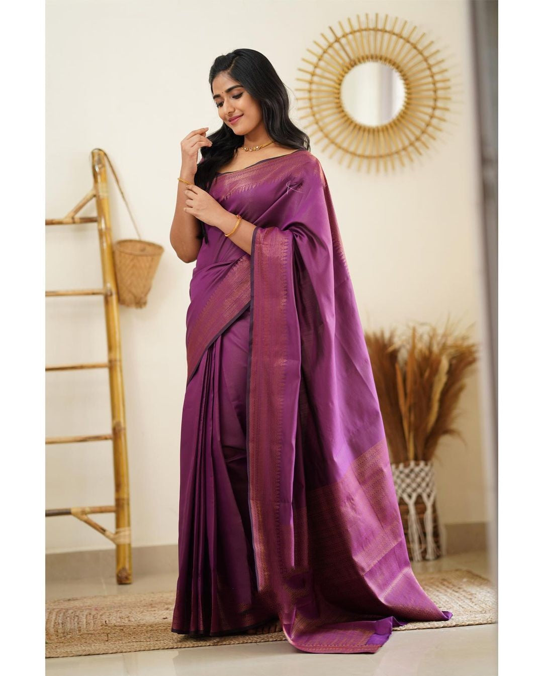 Seraglio Purple Soft Silk Saree With Sonorous Blouse Piece