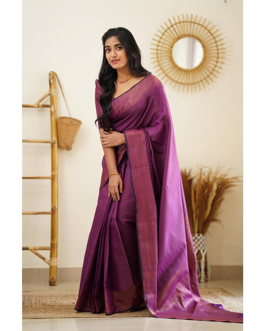 Seraglio Purple Soft Silk Saree With Sonorous Blouse Piece