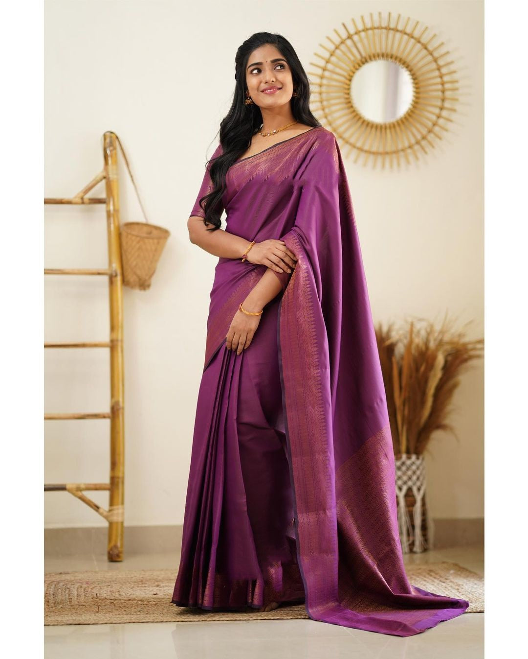 Seraglio Purple Soft Silk Saree With Sonorous Blouse Piece