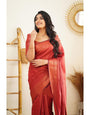 Majesty Red Soft Silk Saree With Adorable Blouse Piece