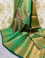 Murmurous Green Soft Banarasi Silk Saree With Gratifying Blouse Piece