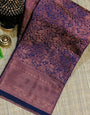 Pleasurable Purple Soft Banarasi Silk Saree With Excellent Blouse Piece