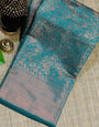 Artistic Rama Soft Banarasi Silk Saree With Moiety Blouse Piece