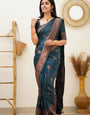 Dalliance Rama Soft Silk Saree With Ethereal Blouse Piece