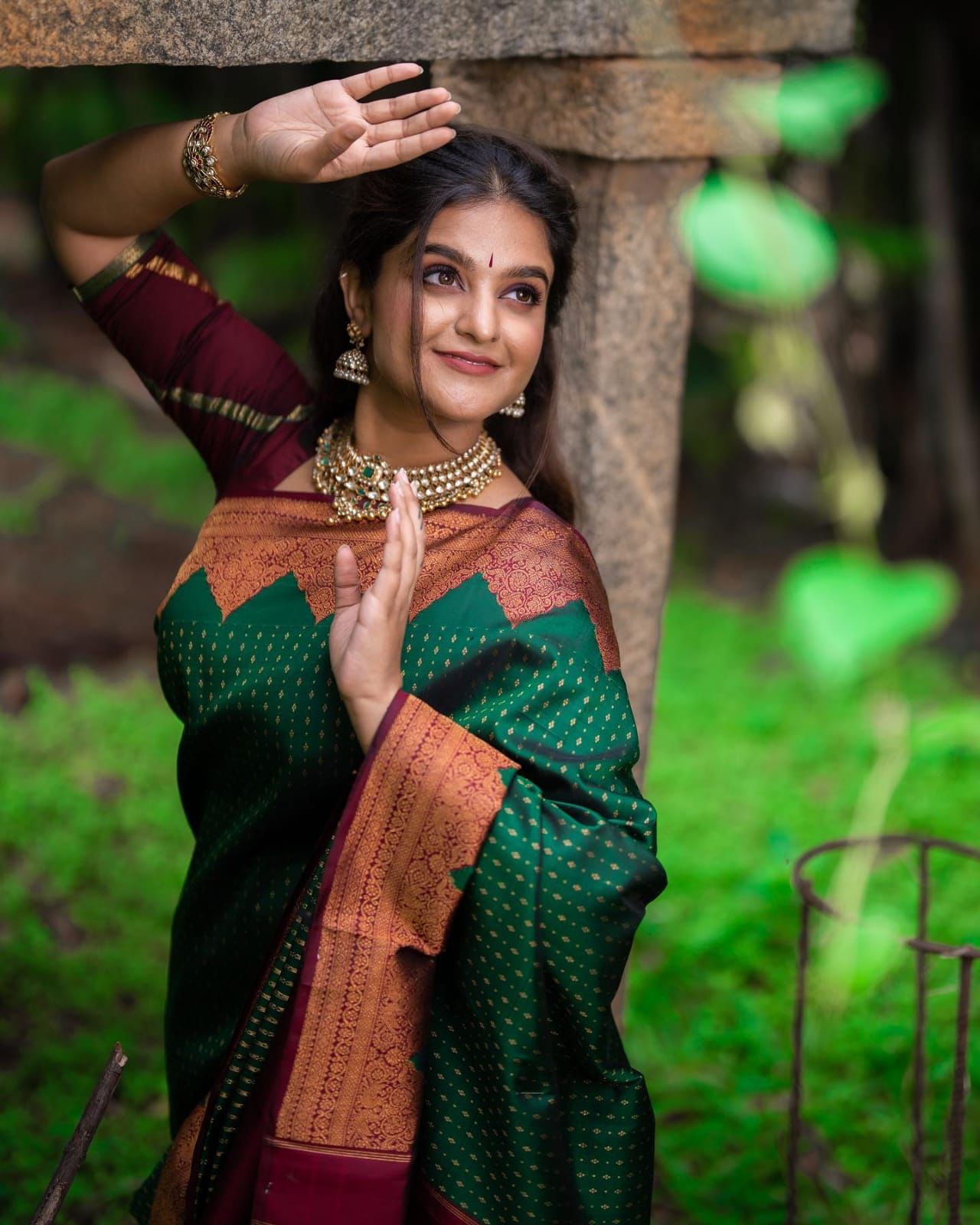 Desultory Green Soft Silk Saree With Embellished Blouse Piece