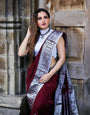 Luxuriant Wine Soft Banarasi Silk Saree With Improbable Blouse Piece