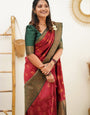 Dalliance Maroon Soft Silk Saree With Sophisticated Blouse Piece