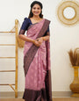 Refreshing Pink Soft Silk Saree With Imbrication Blouse Piece