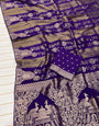Assemblage Purple Soft Banarasi Tissue Silk Saree With Incredible Blouse Piece