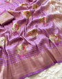 Enamoring Lavender Soft Banarasi Silk Saree With Eye-catching Blouse Piece