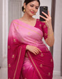 Dalliance Pink Banarasi Khadi Silk Saree With Panache Blouse Piece