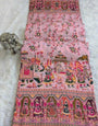 Desirable Pink Pashmina Silk Saree With Beguiling Blouse Piece