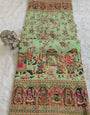 Assemblage Pista Pashmina Silk Saree With Whimsical Blouse Piece