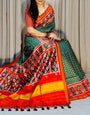 Desiring Dark Green Patola Lagdi Patta Saree With Beauteous Blouse Piece