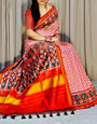 Dalliance Pink Patola Lagdi Patta Saree With Deserving Blouse Piece