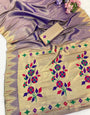 Fragrant Lavender Tissue Silk Paithani Saree With Invaluable Blouse Piece