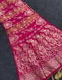 Prodigal Dark Pink Banarasi Tissue Silk Saree With Symmetrical Blouse Piece