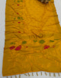 Verdant Yellow Khadi Georgette Banarasi Silk Saree With Prominent Blouse Piece