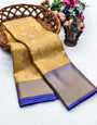 Aplomb Golden Soft Tissue Silk Saree With Improbable Blouse Piece