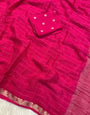 Staring Dark Pink Banarasi Georgette Silk Saree With Ineffable Blouse Piece