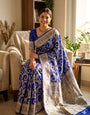 Incomparable Blue Soft Silk Saree With Ravishing Blouse Piece