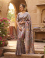 Outstanding Lavender Dola Pashmina Saree With Lissome Blouse Piece