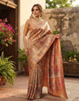 Flattering Yellow Dola Pashmina Saree With Supernal Blouse Piece
