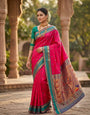 Ebullience Dark Pink Paithani Silk Saree With Adorable Blouse Piece