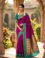 Resonant Magenta Paithani Silk Saree With Unequalled Blouse Piece