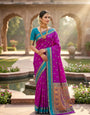 Demure Purple Paithani Silk Saree With Glittering Blouse Piece