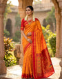 Energetic Yellow Paithani Silk Saree With Felicitous Blouse Piece