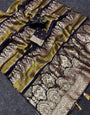 Jazzy Black Banarasi Khadi Silk Saree With Preferable Blouse Piece