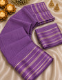 Designer Lavender Banarasi Viscose Silk Saree With Zephyr Blouse Piece