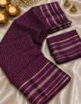 Resplendent Wine Banarasi Viscose Silk Saree With Propinquity Blouse Piece