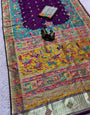 Sempiternal Purple Pashmina Saree With Glowing Blouse Piece