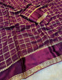Beleaguer Purple Banarasi Viscose Silk Saree With Adorable Blouse Piece