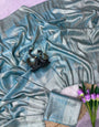 Radiant Firozi Banarasi Tissue Silk Saree With Felicitous Blouse Piece