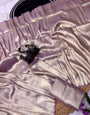 Supernal Lavender Banarasi Tissue Silk Saree With Scintillating Blouse Piece