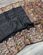 Enigmatic Black Pashmina Saree With Vivacious Blouse Piece