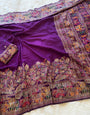 Ornate Purple Pashmina Saree With Enthralling Blouse Piece