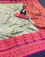 Improbable Pista Paithani Silk Saree With Conflate Blouse Piece
