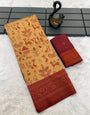Murmurous Dark Beige Soft Banarasi Tissue Silk Saree With Amiable Blouse Piece