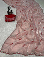 Hypnotic Peach Sequence Work Fandy Silk Saree With Staggering Blouse Piece