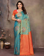 Mellifluous Rama Soft Banarasi Silk Saree With Beauteous Blouse Piece