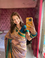 Quixotic Peach Soft Banarasi Silk Saree With Enthralling Blouse Piece