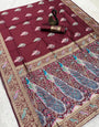 Felicitous Maroon Soft Banarasi Silk Saree With Enamoring Blouse Piece