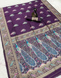 Capricious Purple Soft Banarasi Silk Saree With Enticing Blouse Piece