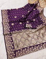 Sempiternal Purple Soft Silk Saree With Classy Blouse Piece