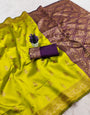 Panoply Yellow Soft Silk Saree With Exemplary Blouse Piece